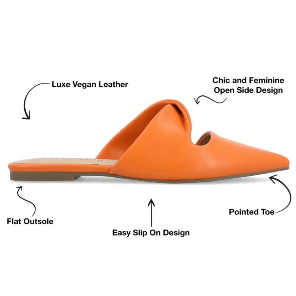NEW Journee Women's Enniss Cutout Pointed Toe Mule‎ Flats Size 7 Orange VOLS